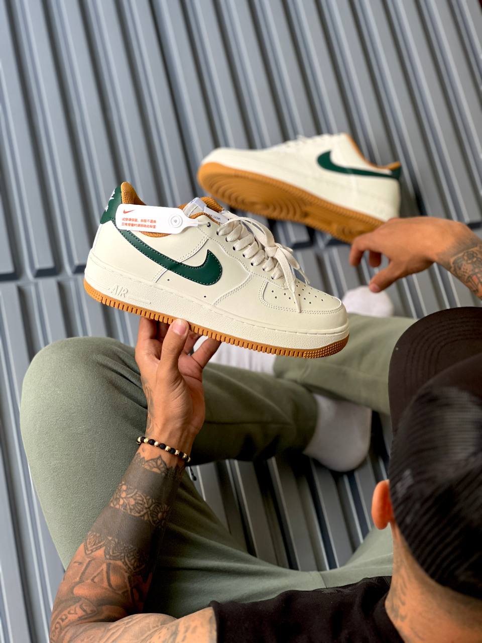 Nike Air Force One Green Cream