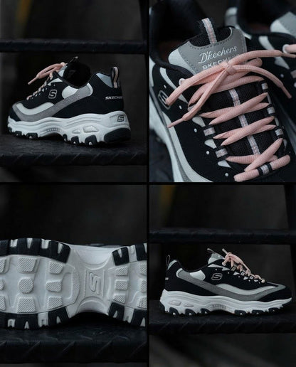 Skechers D'Lite Black Gray