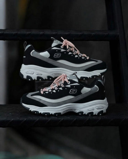 Skechers D'Lite Black Gray