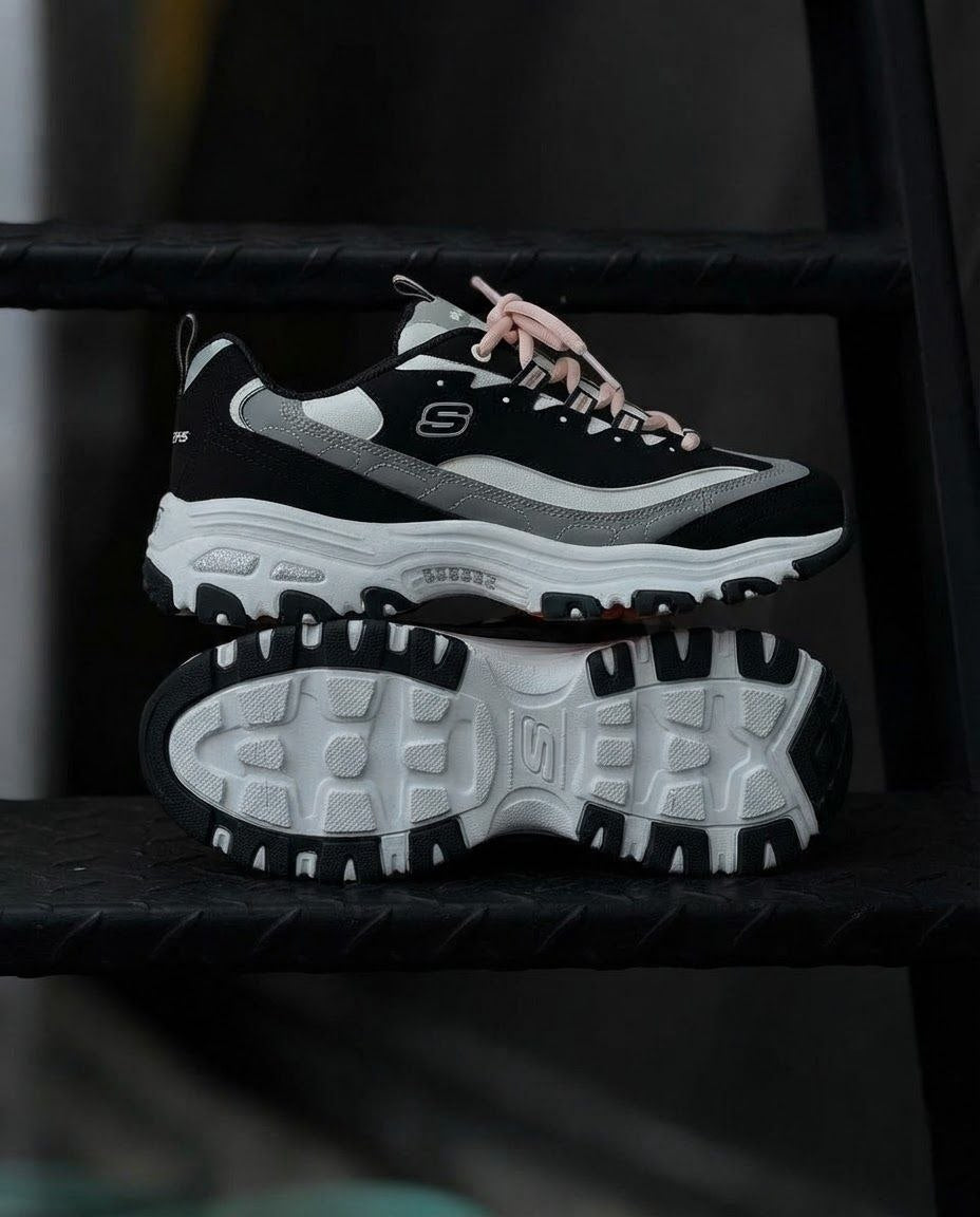 Skechers D'Lite Black Gray