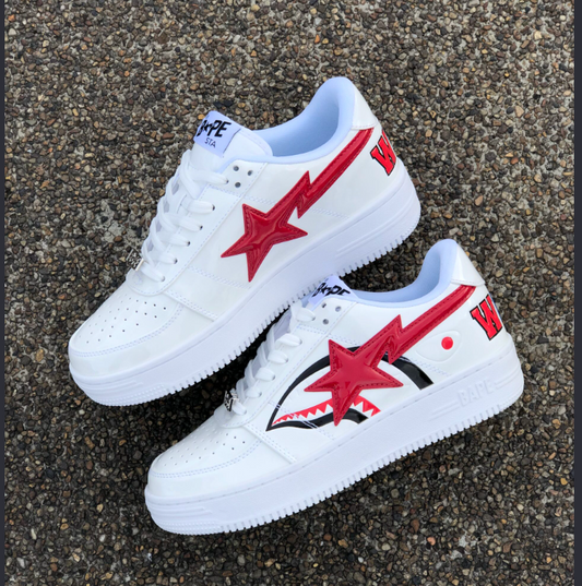 Bape Sta Shark Blanca / Roja – Último par