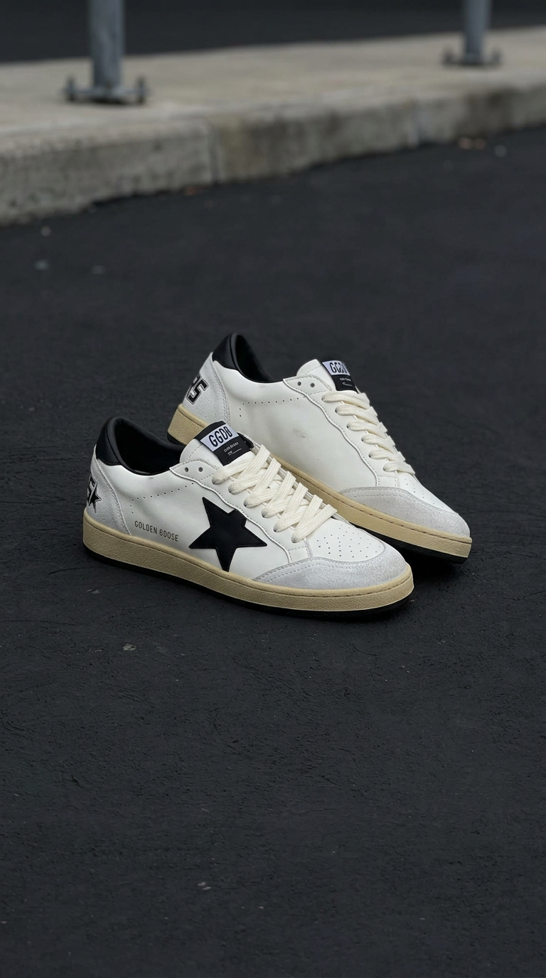Golden Goose Estrella Negra talon negro