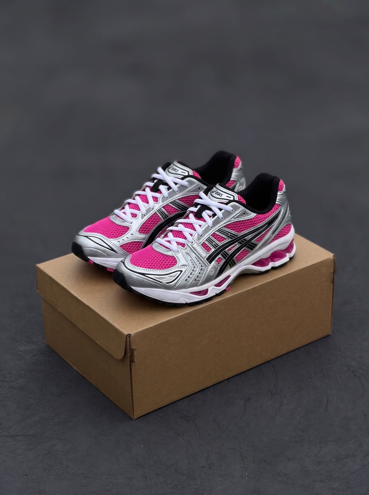 Asics Gel Kayano 14 Fucsia Plata Negra