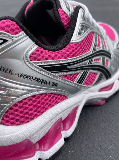 Asics Gel Kayano 14 Fucsia Plata Negra