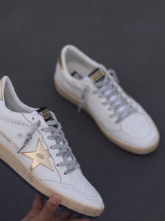 Golden Goose Ball Star Blanca Dorada