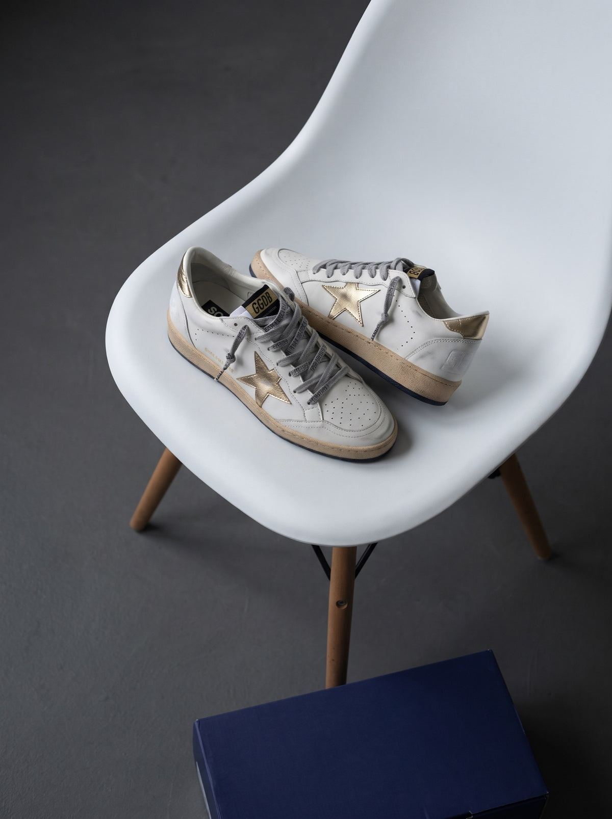 Golden Goose Ball Star Blanca Dorada