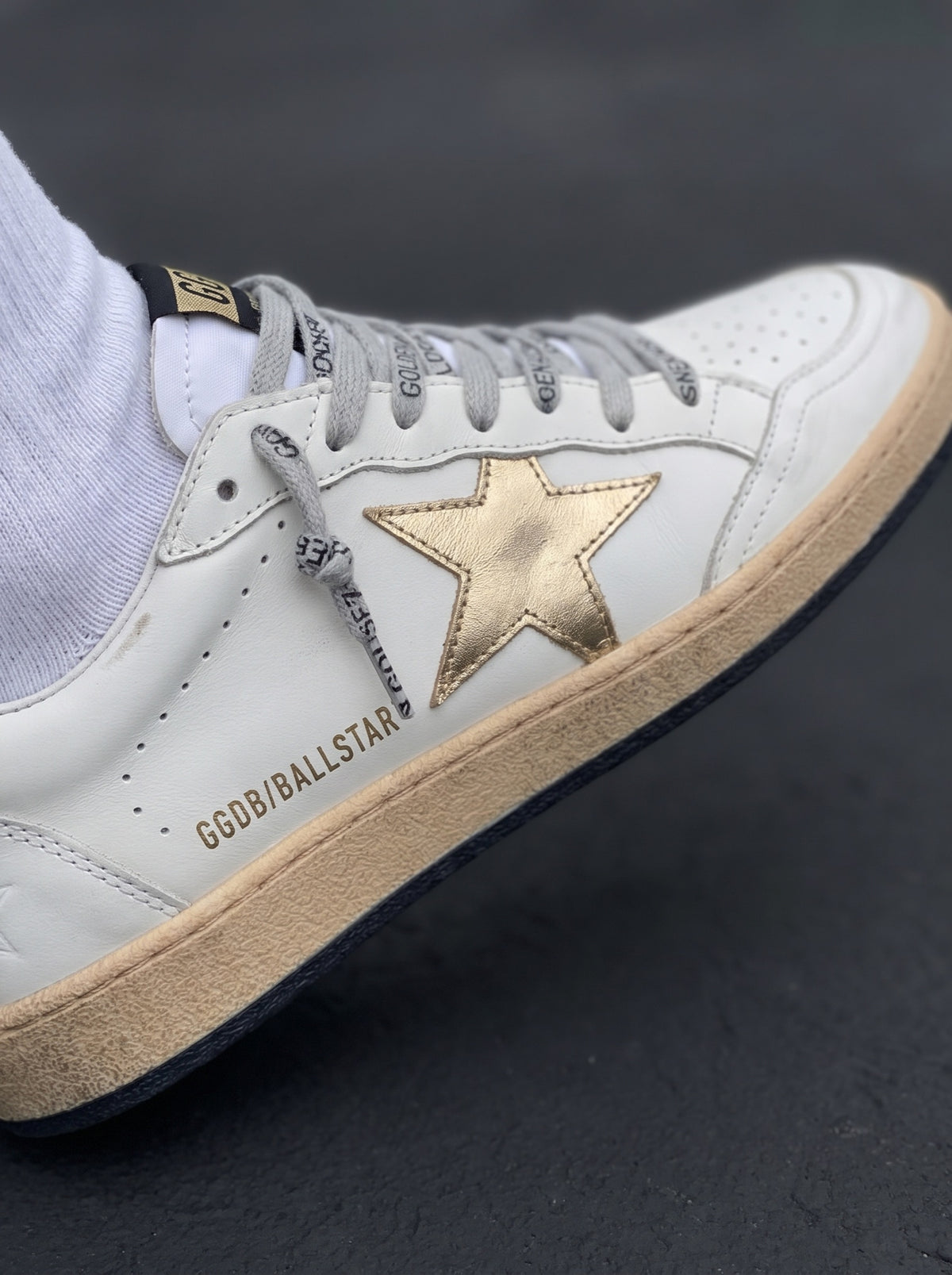 Golden Goose Ball Star Blanca Dorada