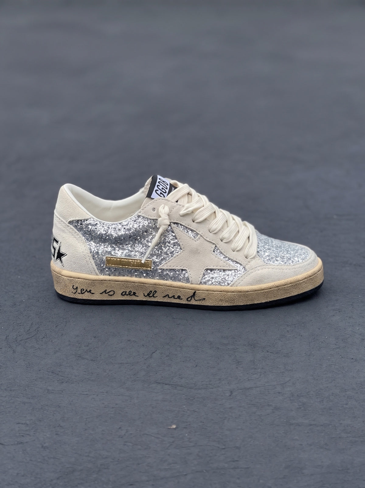 Golden Goose Ball Star Plata Beige