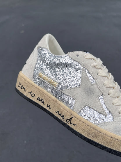 Golden Goose Ball Star Plata Beige