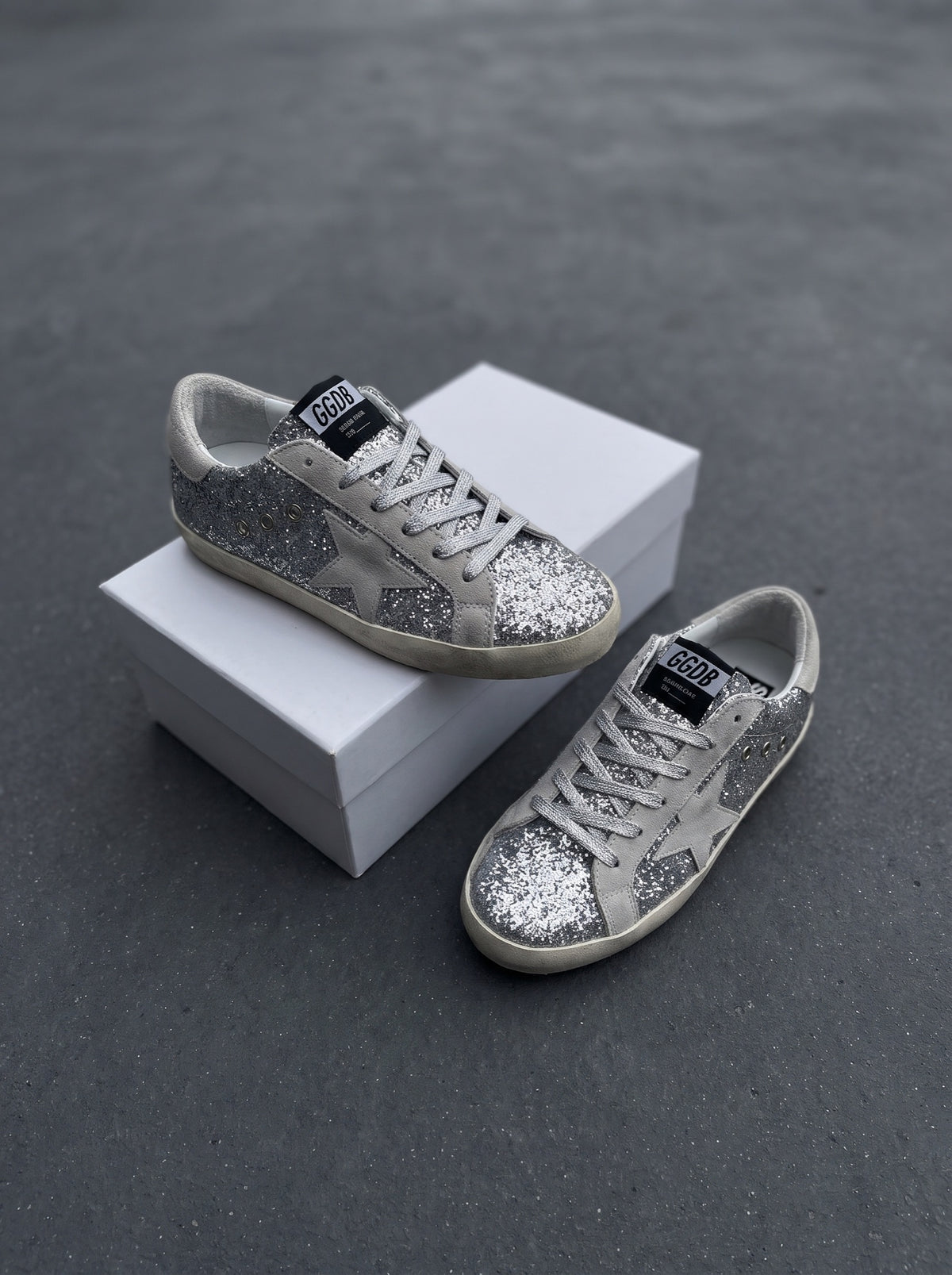 Golden Goose Super-Star Plata Brillante