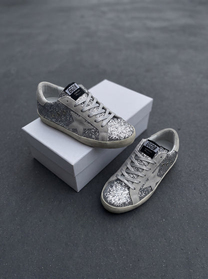 Golden Goose Super-Star Plata Brillante