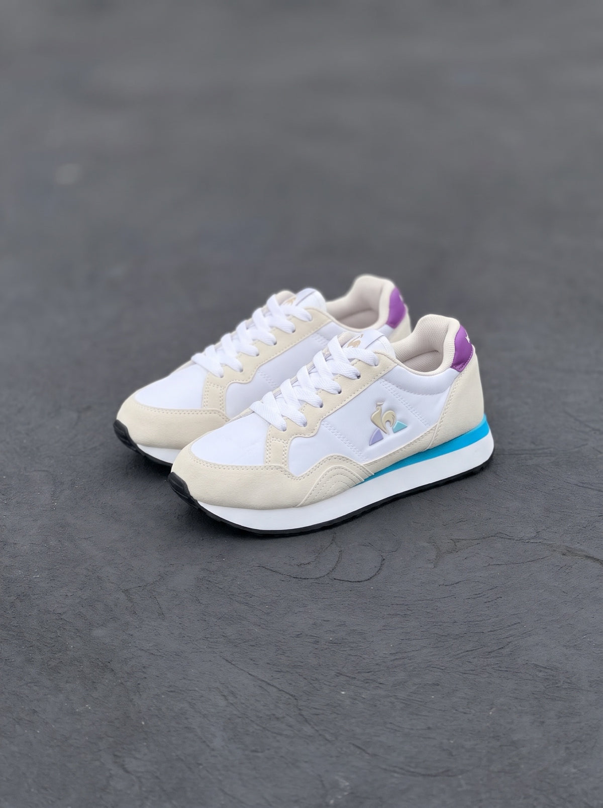 Le Coq Sportif Jet Star 2 Blanca Beige Celeste Morada