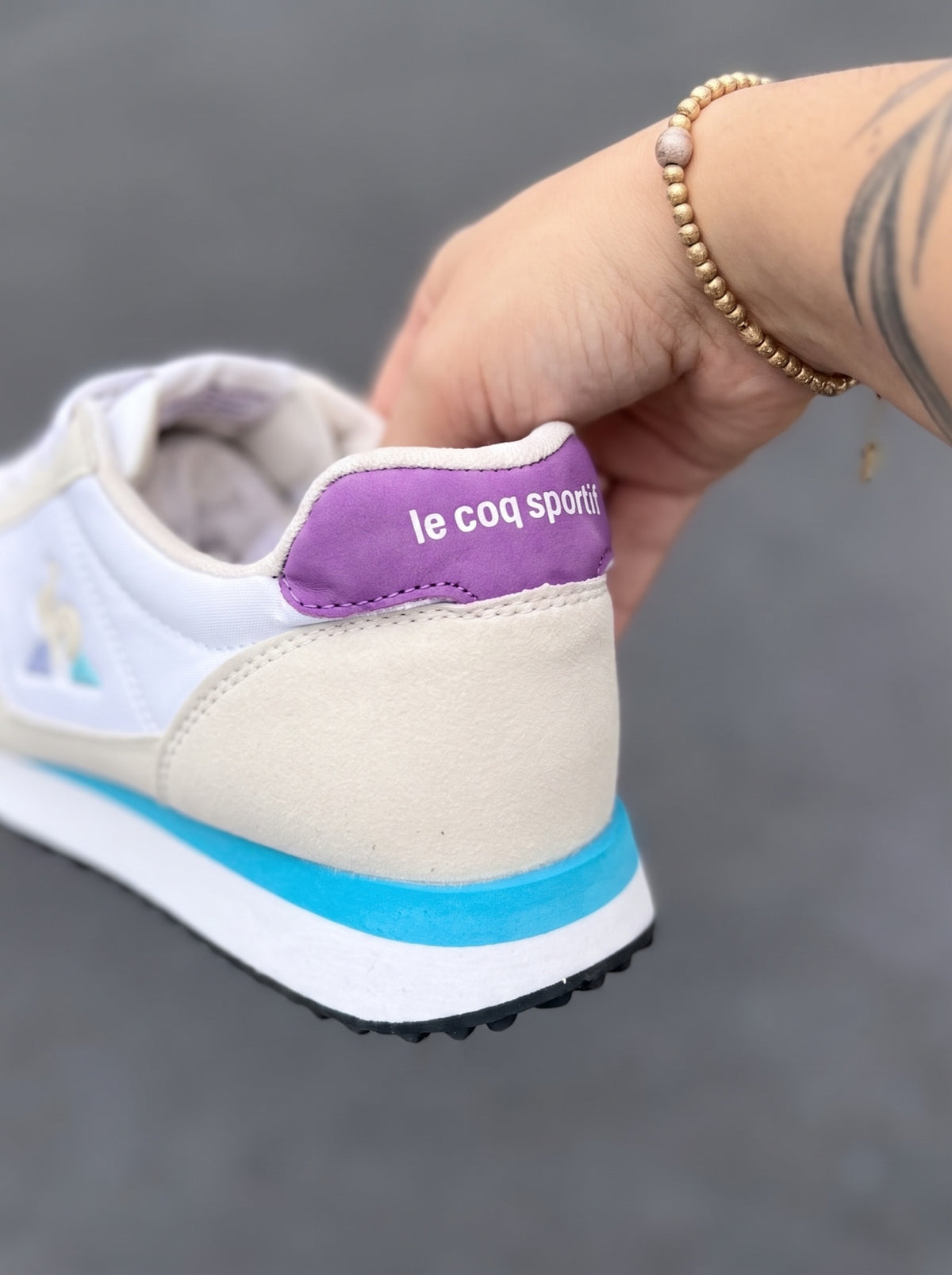 Le Coq Sportif Jet Star 2 Blanca Beige Celeste Morada