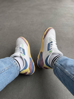 Nike Air Jordan 3 Retro Blanca Azul Amarilla