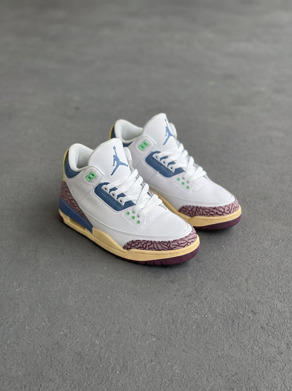 Nike Air Jordan 3 Retro Blanca Azul Amarilla