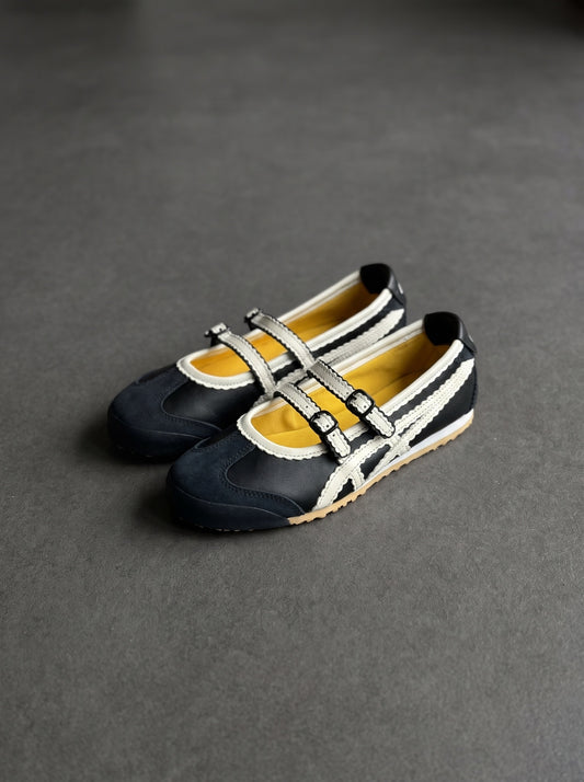 Onitsuka Tiger Mexico 66 Mary Jane Negra Crema