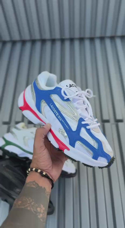 Lacoste Blanco azul con Rojo