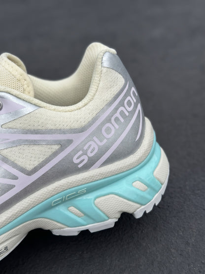 Salomon XT-6 Crema Plata Aguamarina