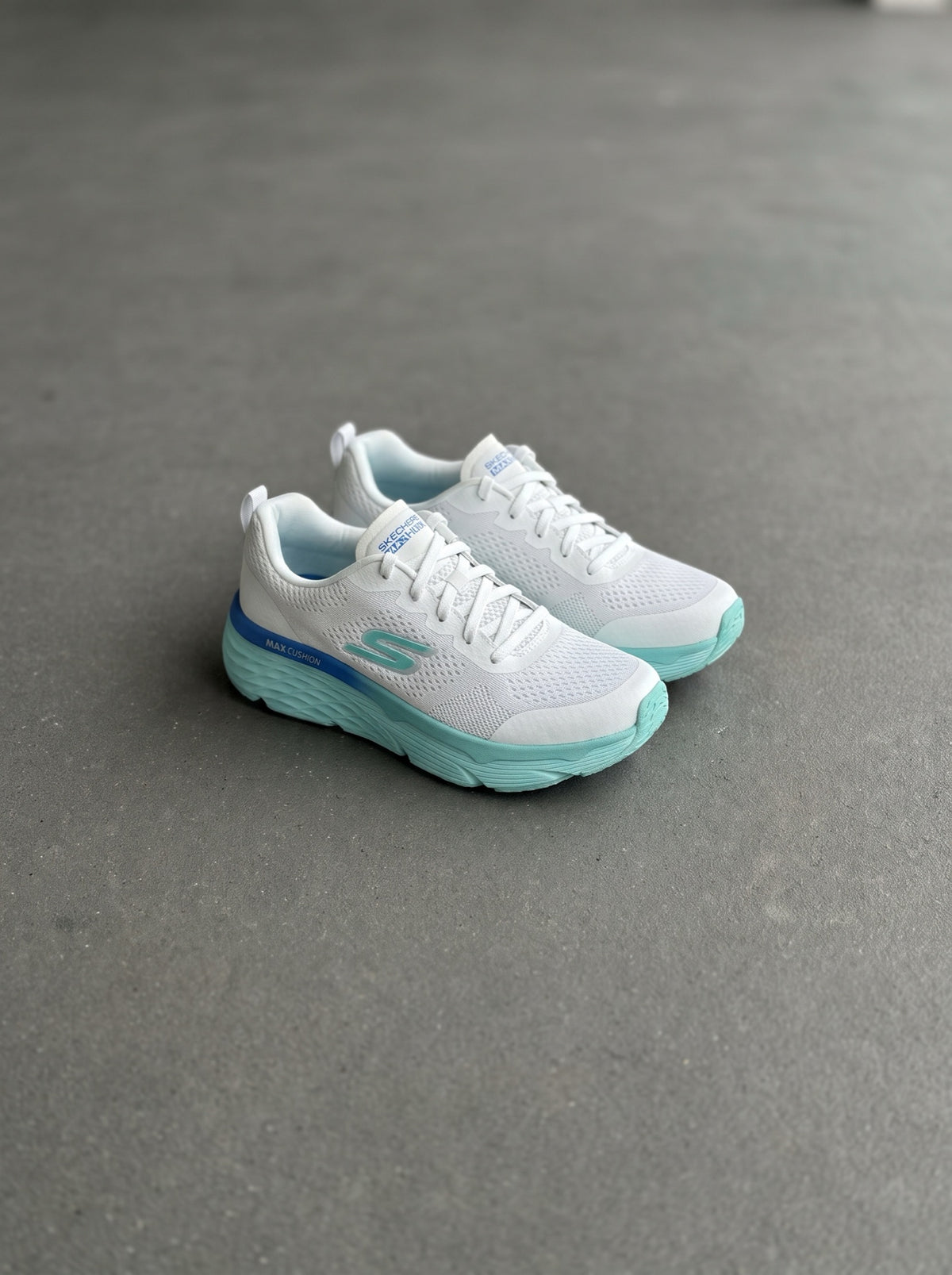 Skechers Max Cushion Blanca Aguamarina